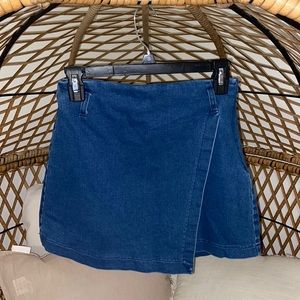 Dark blue “denim” altar’d state skort